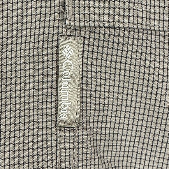 Columbia Shirt Mens Large Button Up Brown Check Long Sleeve Pockets Split Hem - Picture 4 of 8